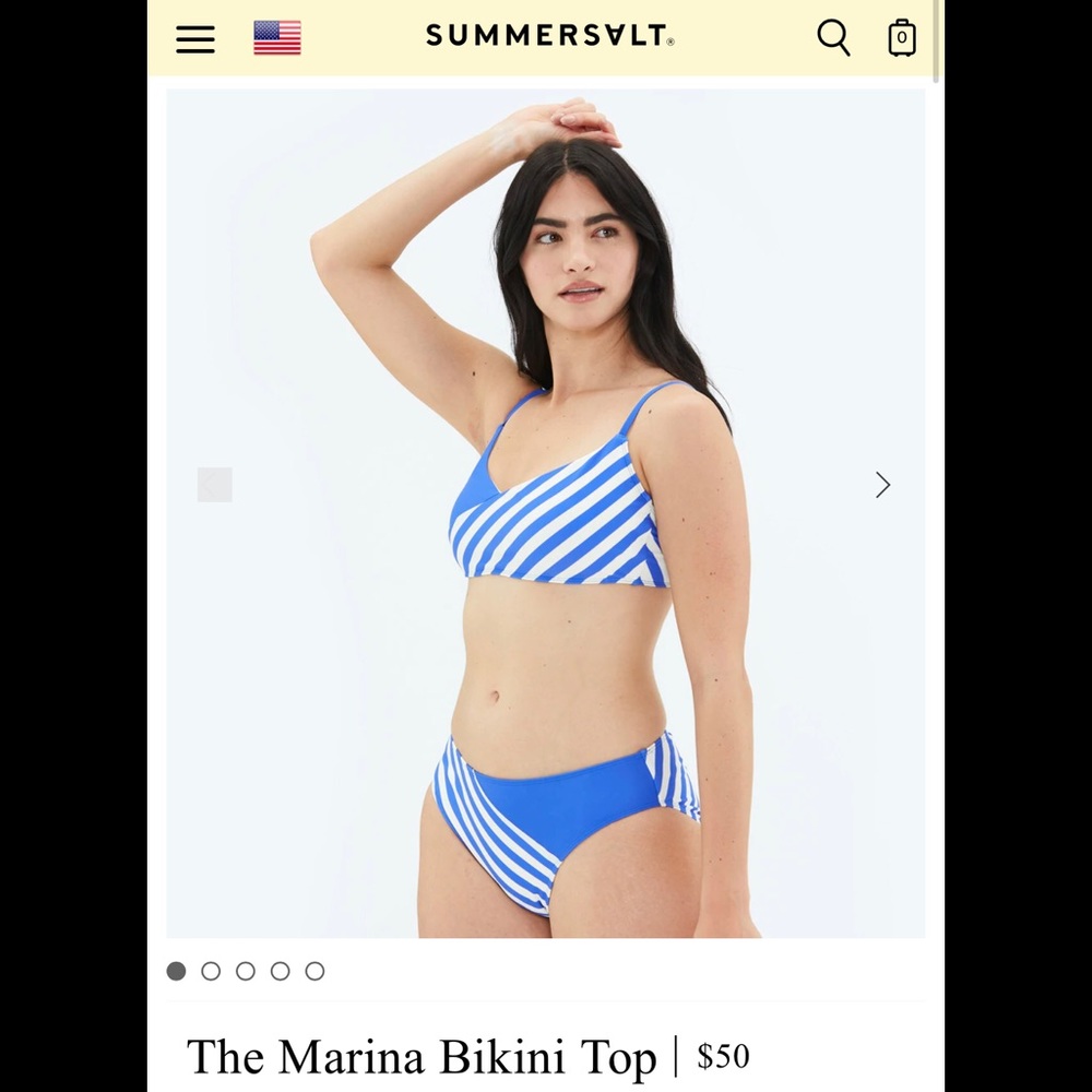 Summer Salt Woman’s The Marina Bikini Top Size 8 NWT
